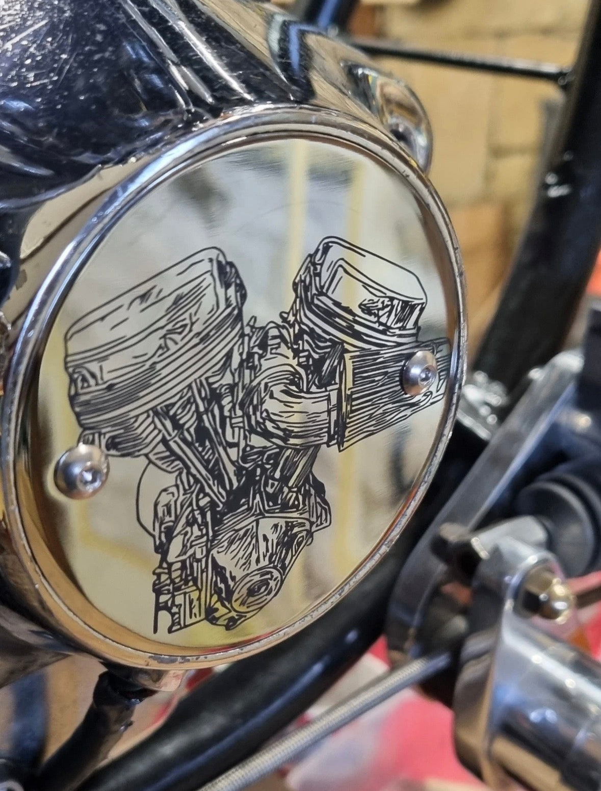 Custom Etched Timing Point Cover Harley Big Twin & Sportster XL